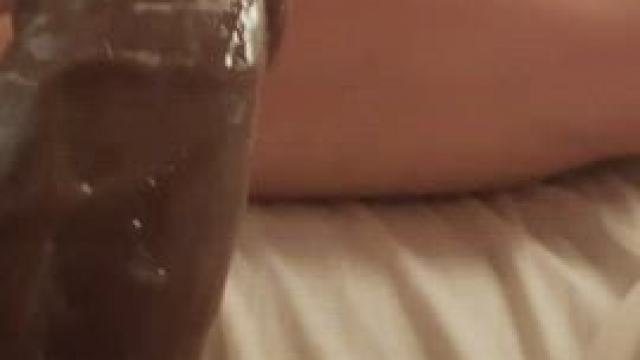 This big dildo wasn't enough. So I asked for a finger in the ass...