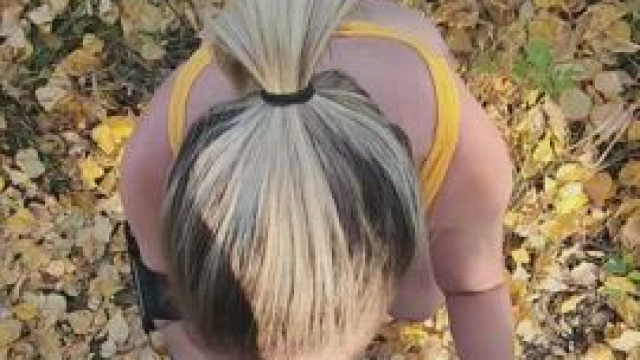 taking a load right on the jogging trail