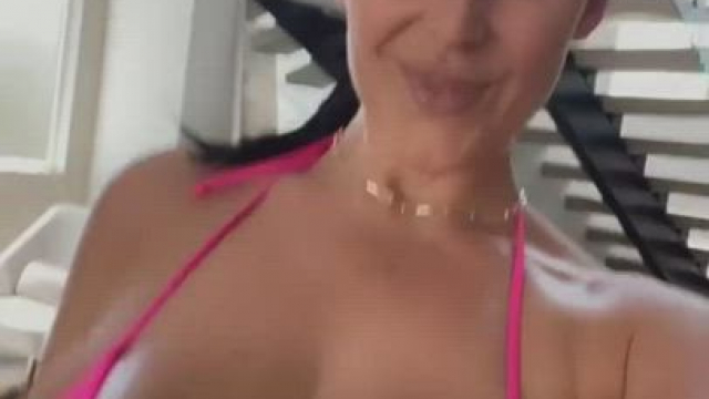 Pink bikini walk
