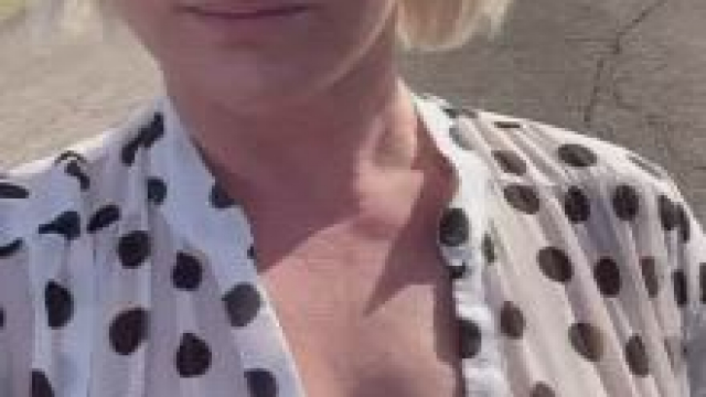 Tits out at the park (f)