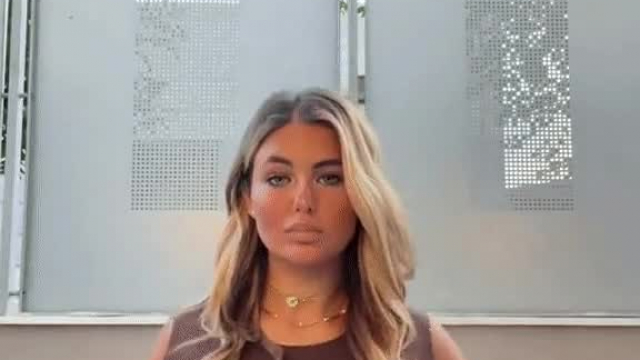 In brown dress