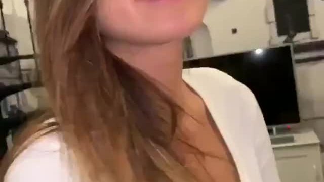 Happy Brunette & Boobs Flashing