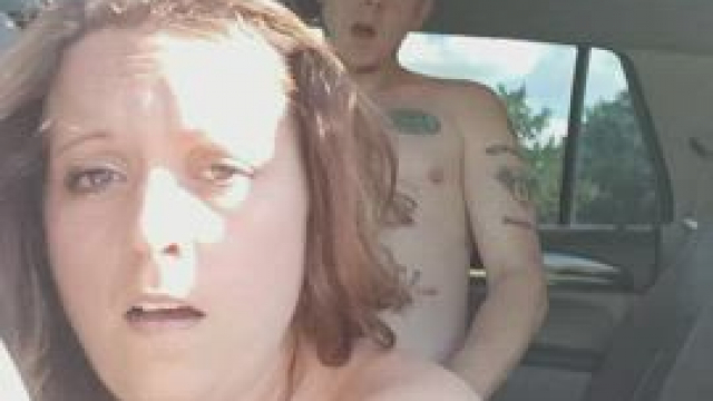 Cumming on daddy's thick dick in the back seat