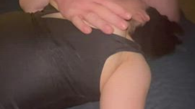 Firefighter bull finger bangs me while he and my husband grope my tits and I suc