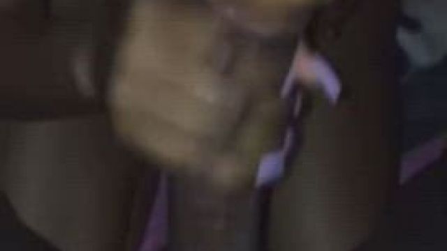 Ebony teen eats up cum