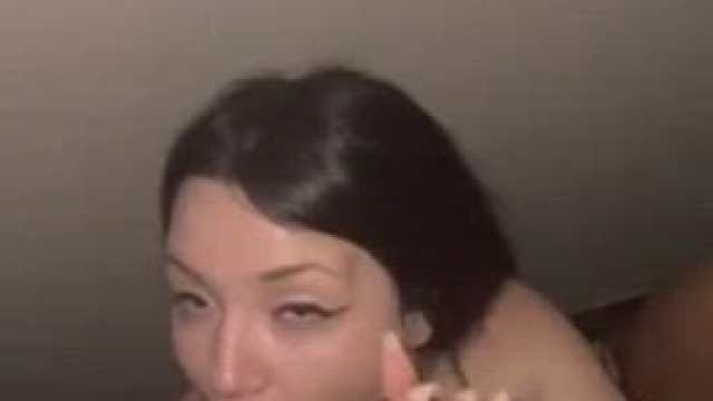 Wife sucks 2 bbc