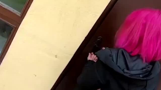 Pink hair babe
