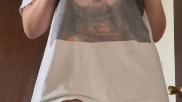 I skipped class so I could play in my big t-shirt all day and show you my pussy 