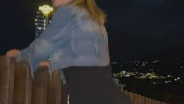 Hot girl flashing in public