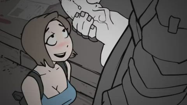 Jill Valentine - fucking monster dick and getting a full face covering with cum 