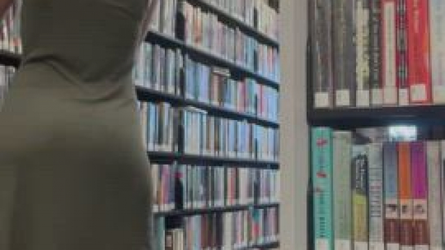 POV you dare me to lift up my dress in the library