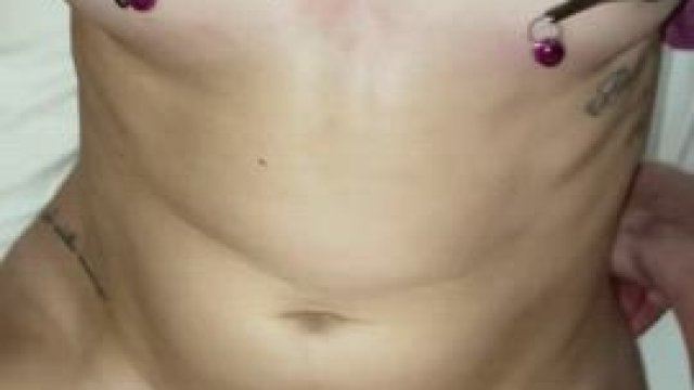 Between him and my new nipple clamps, I can't help but get soaked
