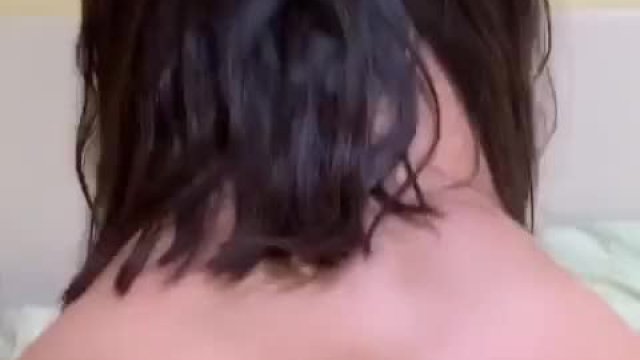 Brunette loud orgasm ride on hard dick