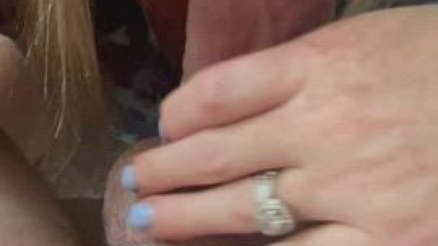 Fuck I love teasing his cock with my hands and mouth [MF]