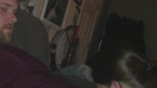 She gives their friend a sloppy wet blowjob