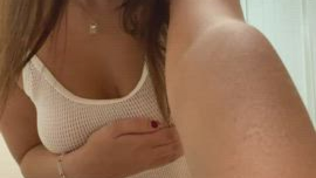 I'm ready for our date unfortunately I haven't found a bra... hope you don't min