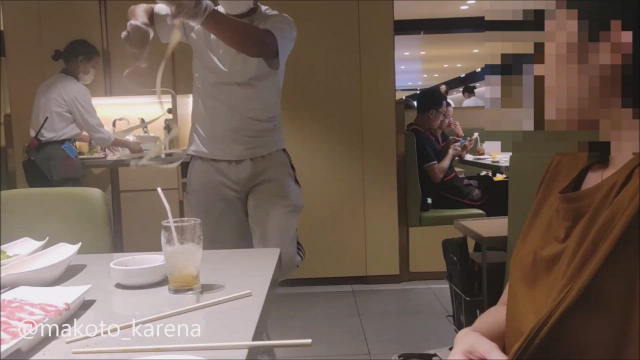 Flashing in a busy restaurant
