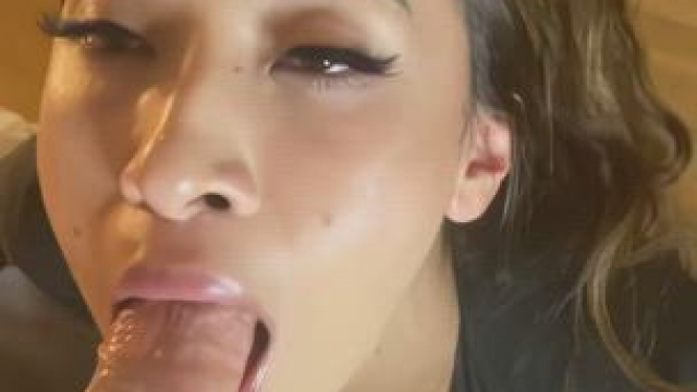 Hot Blonde GF Big Dick Blowjob Deepthroat