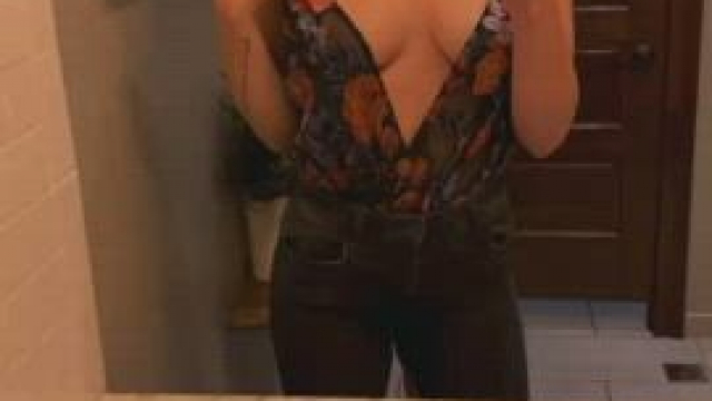 sending you nudes from the bathroom on our dinner date [GIF]