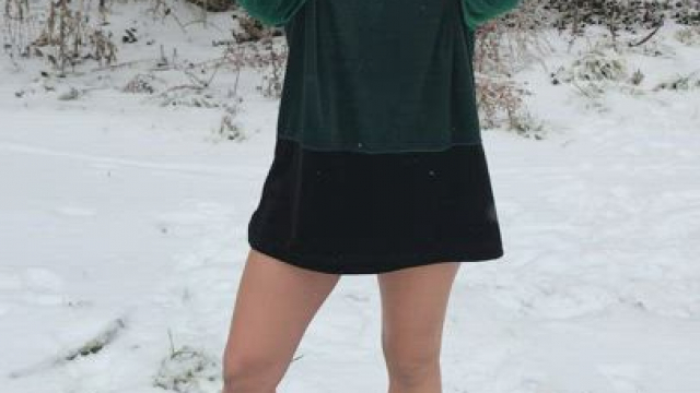It just snowed so of course I did a naked photo shoot! [GIF]
