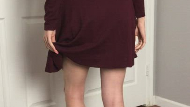 My MILF ass peeking out from my dress