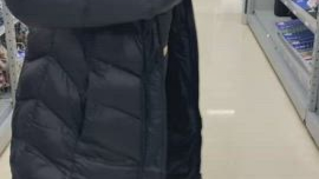 Wife sharing her big tits while out in public shopping (caught at the end)