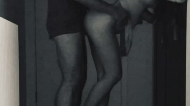 High Heels Real Couple Standing Doggy