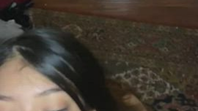 Blasting all over her beautiful face