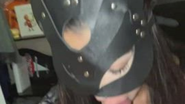 90 lb Catgirl sucking Daddy’s fat cock.