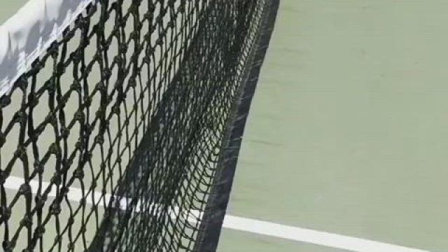 Sneakily Peeing on Tennis Court