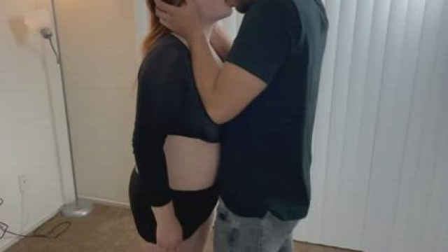 Making out with a hot guy and sucking his cock while my man watches [Sound on, c