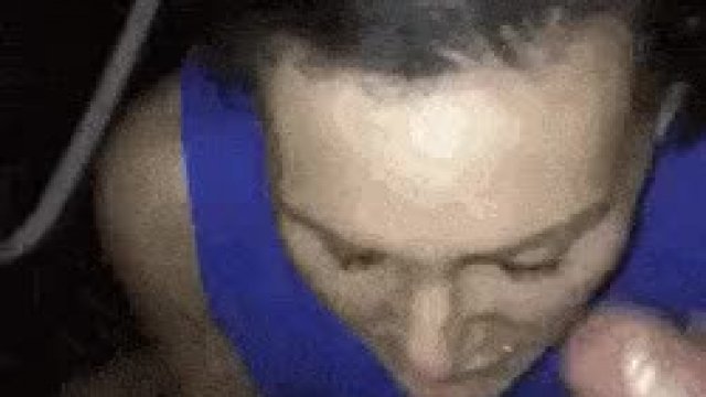 Letting two guys jerk off on her at a party
