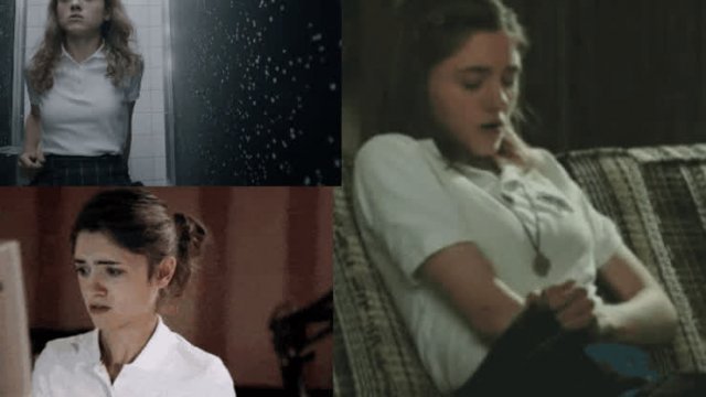 Natalia Dyer masturbation scenes from Yes, God, Yes (2019)