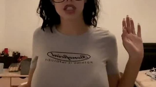 In grey top