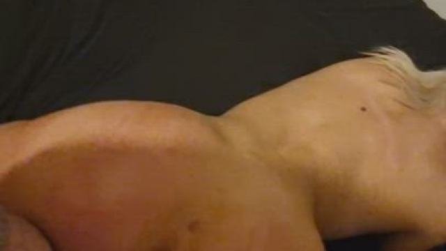 Hot blonde loves it from behind