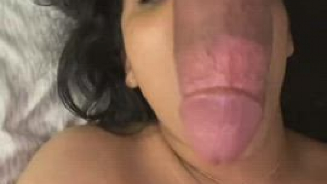 Sucking on this huge thick cock while my hubby eats me out