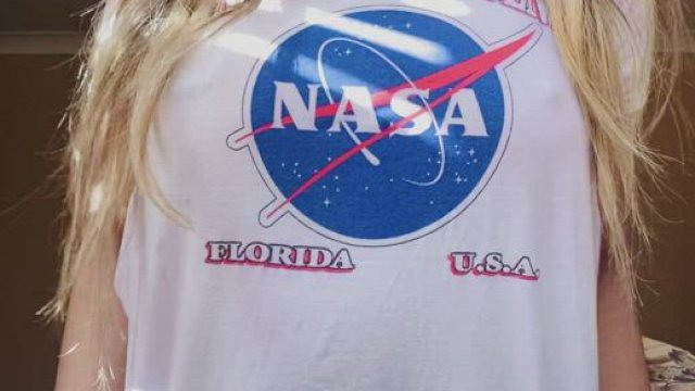 Nerdy wannabe NASA Scientist does a titty drop