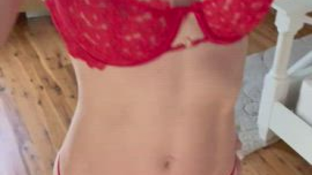 Lingerie looks nice … cum would look better [GIF]