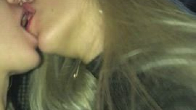 Russian girls kissing in the club