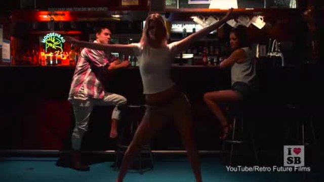 Samara Weaving giving a sultry lap-dance in 