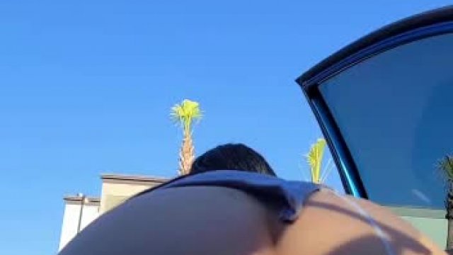Hot girl in public area