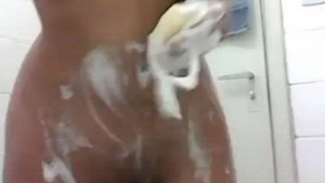 Latina with sexy body in the shower