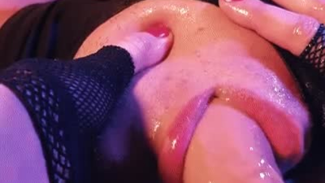 DEEP throat fuck for my slave! Wanna try? ????