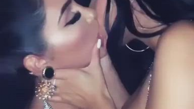 French kissing in the club