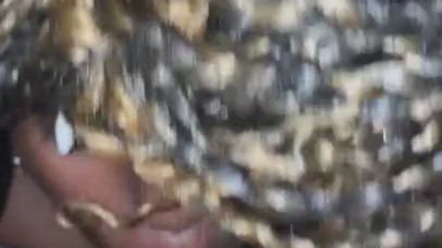 Ebony girl gets a mouthful
