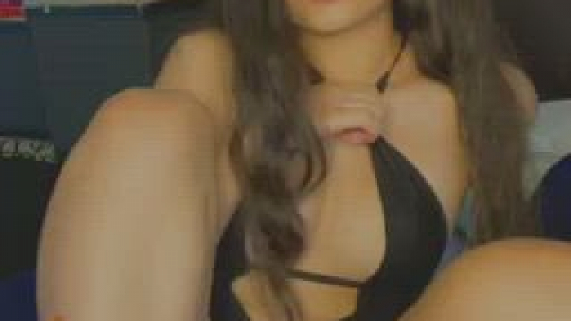 innocent face but pussy all fucked and filled with sperm