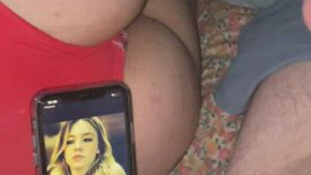 Thick load of cum for her red panties